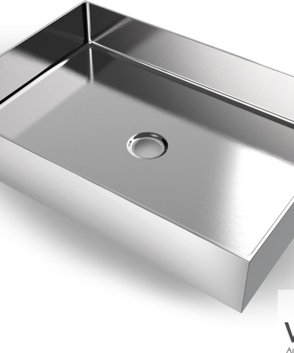 Voss Aldo PVD Επιτραπέζιος Νιπτήρας Inox Brushed 55x38cm V1255-111-0