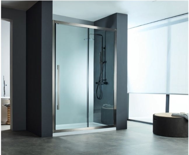 DEVON Noxx Slider 1+1 Καμπίνα Ντουζιέρας Black Brushed PVD (117-119)cm x h200cm Με 1 Σταθερό και 1 Συρόμενο Φύλλο-0