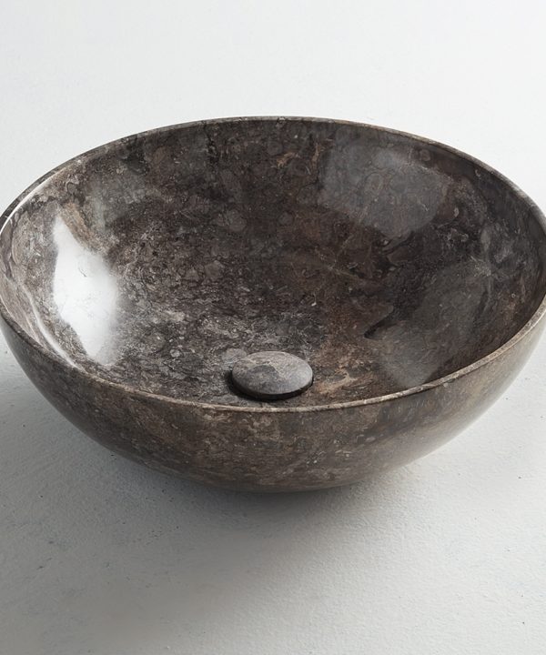 Fossil Cireo Marble Επιτραπέζιος Νιπτήρας Φυσικό Μάρμαρο Grey Φ45cm MR45-410-0