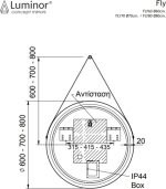 Luminor Fly 60 Φωτιζόμενος Στρογγυλός Καθρέπτης Μπάνιου Φ60cm FLY60-28935