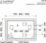 Luminor Form 50 Φωτιζόμενος Καθρέπτης Μπάνιου 50x70cm FOR5070-29005