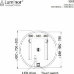 Luminor Idol 70 Φωτιζόμενος Στρογγυλός Καθρέπτης Μπάνιου Φ70cm IDO70-28963