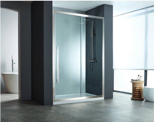 DEVON Noxx Slider 1+1 Καμπίνα Ντουζιέρας Inox Brushed PVD (108-111)cm x h200cm Με 1 Σταθερό και 1 Συρόμενο Φύλλο SLN100C-111+2τεμ.N6/200-111-0