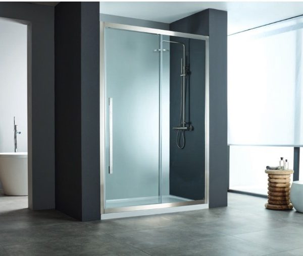 DEVON Noxx Slider 1+1 Καμπίνα Ντουζιέρας Inox Brushed PVD (157-159)cm x h200cm Με 1 Σταθερό και 1 Συρόμενο Φύλλο SLN160C-111-0