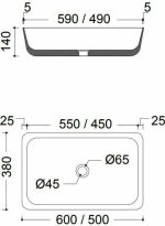 Fossil Jade Marble Επιτραπέζιος Νιπτήρας Φυσικό Μάρμαρο Beige 50x38cm MS50-500-28890