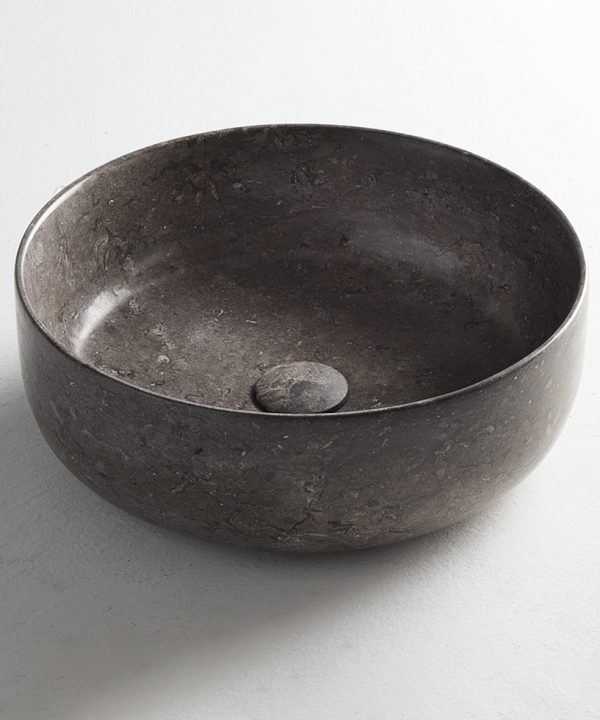 Fossil Jetti Marble Επιτραπέζιος Νιπτήρας Φυσικό Μάρμαρο Grey Φ33cm MR33-410-0