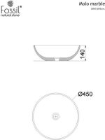 Fossil Molo Marble Επιτραπέζιος Νιπτήρας Φυσικό Μάρμαρο Carrara Nuovo Φ45cm DR45-300-28914