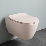 SCARABEO Moon Clean Flush Λεκάνη Κρεμαστή Antique Pink Με Κάλυμμα Βακελίτη Αποσπώμενο Slim Soft Close 552000SC-810-0