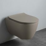 SCARABEO Moon Clean Flush Λεκάνη Κρεμαστή Sand Με Κάλυμμα Βακελίτη Αποσπώμενο Slim Soft Close 552000SC-510-0