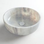 Fossil Thalo Marble Επιτραπέζιος Νιπτήρας Φυσικό Μάρμαρο Carrara Nuovo Φ39cm DR39-300-0