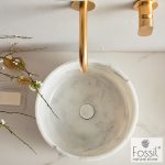 Fossil Thalo Marble Επιτραπέζιος Νιπτήρας Φυσικό Μάρμαρο Carrara Nuovo Φ39cm DR39-300-29024