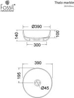 Fossil Thalo Marble Επιτραπέζιος Νιπτήρας Φυσικό Μάρμαρο Carrara Nuovo Φ39cm DR39-300-29025