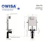 Wisa Slim Fit Καζανάκι Εντοιχισμού Μονότουβλο Για Κρεμαστή Λεκάνη 2917-30266