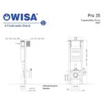 Wisa Pros 35 Καζανάκι Εντοιχισμού Γυψοσανίδας 35cm 2927-30291