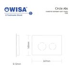 WISA Circle ABS Πλακέτα Χειρισμού Για Καζανάκι Εντοιχισμού Easy Touch Black Matt F099-400-30319