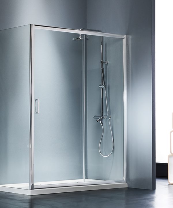 STARLET Slider 1+1 Καμπίνα Ντουζιέρας Chrome (127-131)cm x h180cm Με 1 Σταθερό και 1 Συρόμενο Φύλλο-0