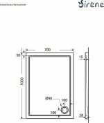 SIRENE Extra Flat Ακρυλική Ντουζιέρα 100x70xh5,5cm E10070-300-30149