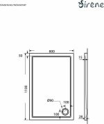 SIRENE Extra Flat Ακρυλική Ντουζιέρα 110x80xh5,5cm E11080-300-30158