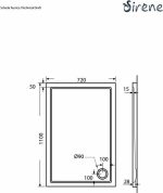 SIRENE Extra Flat Ακρυλική Ντουζιέρα 110x72xh5,5cm E11072-300-30155