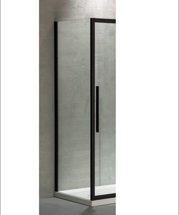 DEVON Flow Side Panel Σταθερό Πλαϊνό Black Matt (87-89)cm x h195cm SPF90C-400-0