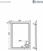 SIRENE Extra Flat Ακρυλική Ντουζιέρα 100x80xh5,5cm E10080-300-30152