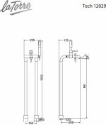 LA TORRE Tech Επιδαπέδια Μπαταρία Λουτρού Chrome 12029-100-30501