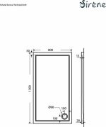 SIRENE Extra Flat Ακρυλική Ντουζιέρα 130x80xh5,5cm E13080-300-30170