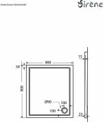 SIRENE Extra Flat Ακρυλική Ντουζιέρα 80x80xh5,5cm E8080-300-30142