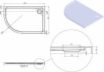 SIRENE Extra Flat Ακρυλική Αριστερή Ντουζιέρα 120x80xh5,5cm EQ12080-300-1-30135