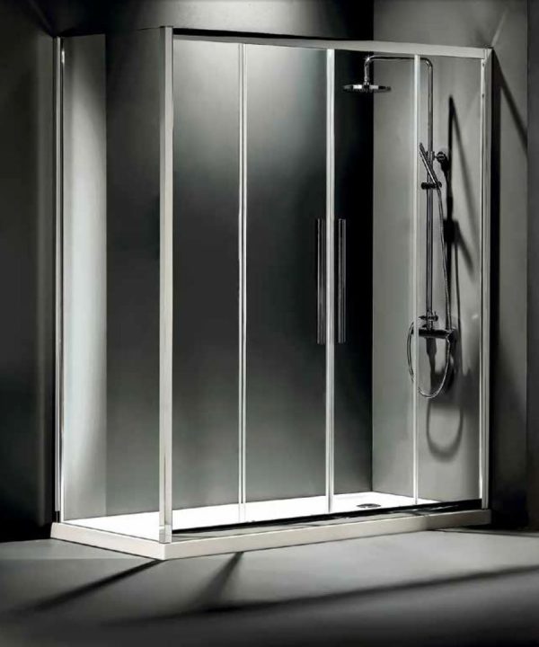 DEVON Flow Slider 2+2 Καμπίνα Ντουζιέρας Chrome (177-181)cm x h195cm Με 2 Σταθερά και 2 Συρόμενα Φύλλα SL2F180C-100-0