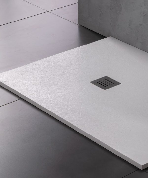 SIRENE Slate Ντουζιέρα Cast Marble Χυτό Μάρμαρο 160x80xh2,8cm White Matt S16080-301-0