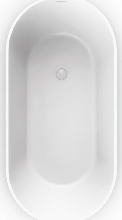 SIRENE Cusco Cast Marble 155x75cm Μπανιέρα Ελεύθερης Τοποθέτησης White Matt CUS15575-301-0