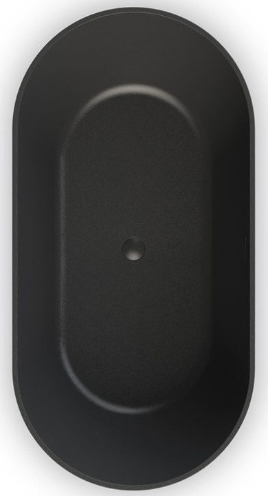 SIRENE Cusco Cast Marble 165x85cm Μπανιέρα Ελεύθερης Τοποθέτησης Black Matt CUS16585-401-0