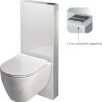 Wisa Glass Box Γυάλινο Επίτοιχο Καζανάκι Με Λευκό Κρύσταλλο 536-300-0