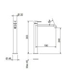 LA TORRE Elle Μπαταρία Νιπτήρος Υψηλή ΙΝΟΧ 316Gold Brushed PVD 35016-211-30633