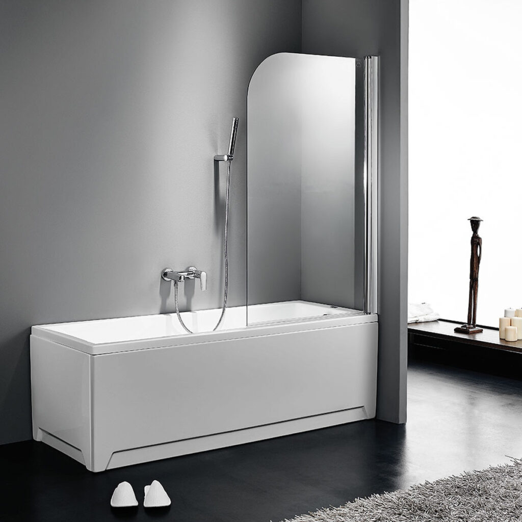 AXIS Μονόπτυχο Διαχωριστικό Μπανιέρας Chrome 85x140cm Με 1 Περιστρεφόμενο Φύλλο X850T-100-0