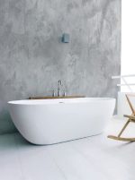 SIRENE Cusco Cast Marble 165x85cm Μπανιέρα Ελεύθερης Τοποθέτησης White Matt CUS16585-301-30451