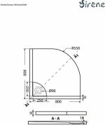 SIRENE Flow Ακρυλική Ντουζιέρα 80x80xh5cm FQ8080-300-30117