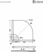 SIRENE Flow Ακρυλική Ντουζιέρα 90x90xh5cm FQ9090-300-30120