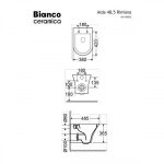 BIANCO Aida Rimless Κρεμαστή Λεκάνη 48,5cm Με Κάλυμμα Βακελίτη Slim Soft Close AD11000SC-300-30010
