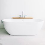 SIRENE Cusco Cast Marble 155x75cm Μπανιέρα Ελεύθερης Τοποθέτησης White Matt CUS15575-301-30457