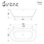 SIRENE Cusco Cast Marble 165x85cm Μπανιέρα Ελεύθερης Τοποθέτησης Black Matt CUS16585-401-30461