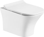 BIANCO Delia Rimless Κρεμαστή Λεκάνη 49cm Με Κάλυμμα Βακελίτη Slim Soft Close Αποσπώμενο DL11000SC-300-0