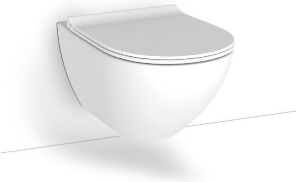 BIANCO Remo Rimless Λεκάνη Κρεμαστή Με Κάλυμμα Βακελίτη Slim Soft Close Αποσπώμενο RM11500SC-300-0