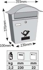 Γραμματοκιβώτιο Βιέννη 5001 Μπρονζέ-30786