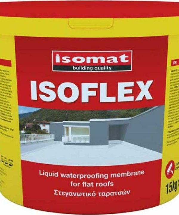 Isomat Isoflex Ελαστομερές, Επαλειφόμενο Στεγανωτικό Ταρατσών Και Κεραμοσκεπών 1KG Λευκό-0