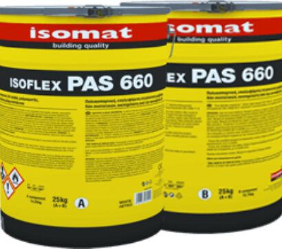 ISOMAT ISOFLEX-PAS 660 Ψυχρή Πολυουρία, Επαλειφόμενη Στεγανωτική Μεμβράνη 2 Συστατικών 5KG Λευκό-0