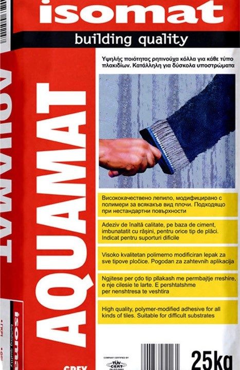 ISOMAT AQUAMAT Επαλειφόμενο Στεγανωτικό Τσιμεντοκονίαμα Υπογείων Και Δεξαμενών 25KG Λευκό -0