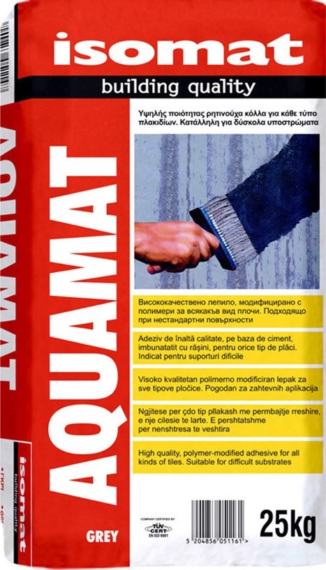 ISOMAT AQUAMAT Επαλειφόμενο Στεγανωτικό Τσιμεντοκονίαμα Υπογείων Και Δεξαμενών 25KG Λευκό -0