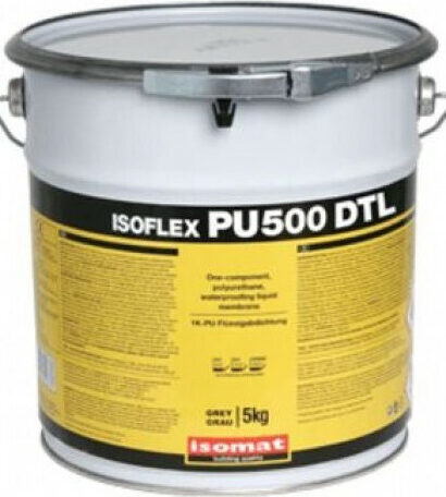 ISOMAT ISOFLEX-PU 500 DTL Ινοπλισμένο, Θιξοτροπικό, Πολυουρεθανικό, Επαλειφόμενο Στεγανωτικό Ενός Συστατικού 1KG Λευκό-0